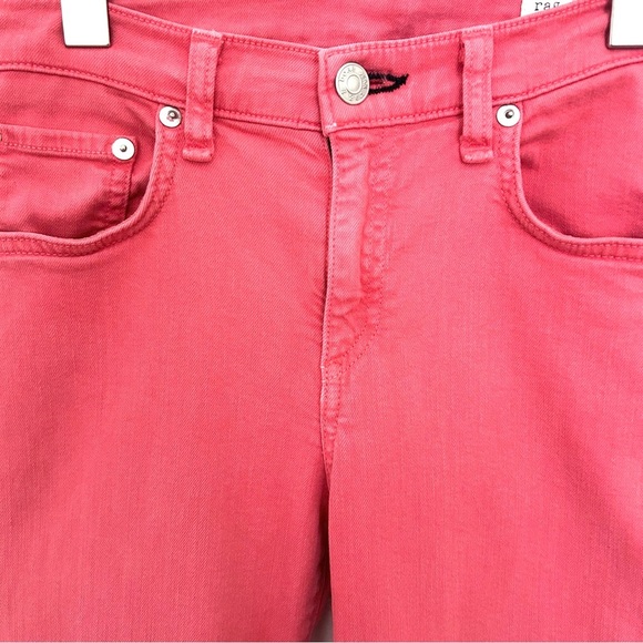 RAG & BONE The Zipper Capri Jeans Pants Skinny Ankle Cropped Coral Red Size 28 - Picture 4 of 15